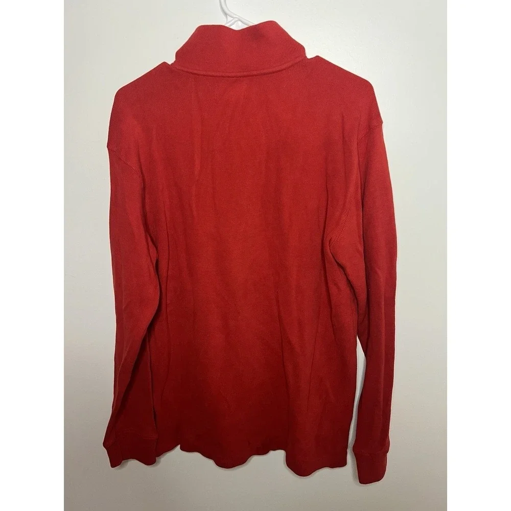 Chaps Mm XL (18-20) 100% Cotton Red Pullover 1/4 Preppy Academia Collegiate‎